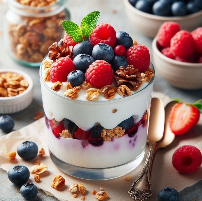 Greek Yogurt Parfait with Berries and Granola