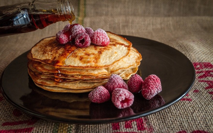 Whole Wheat Pancakes with Maple Syrup