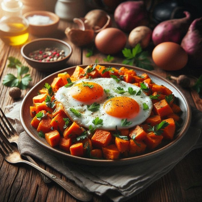 Sweet Potato Hash with Eggs