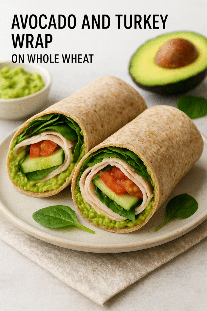 Avocado and Turkey Wrap on Whole Wheat